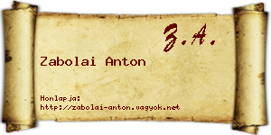 Zabolai Anton névjegykártya